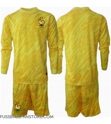 Frankreich Torwart Replik Heimtrikot Kinder EM 2024 Langarm (+ Kurze Hosen)